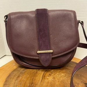 Kate Spade Brandy Wine burgundy Suede & Leather Saddle Bag